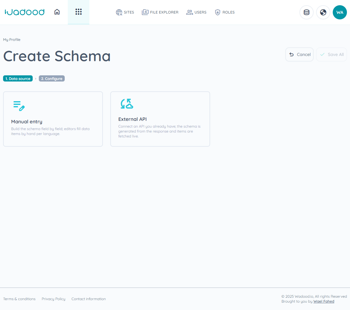Choose data source