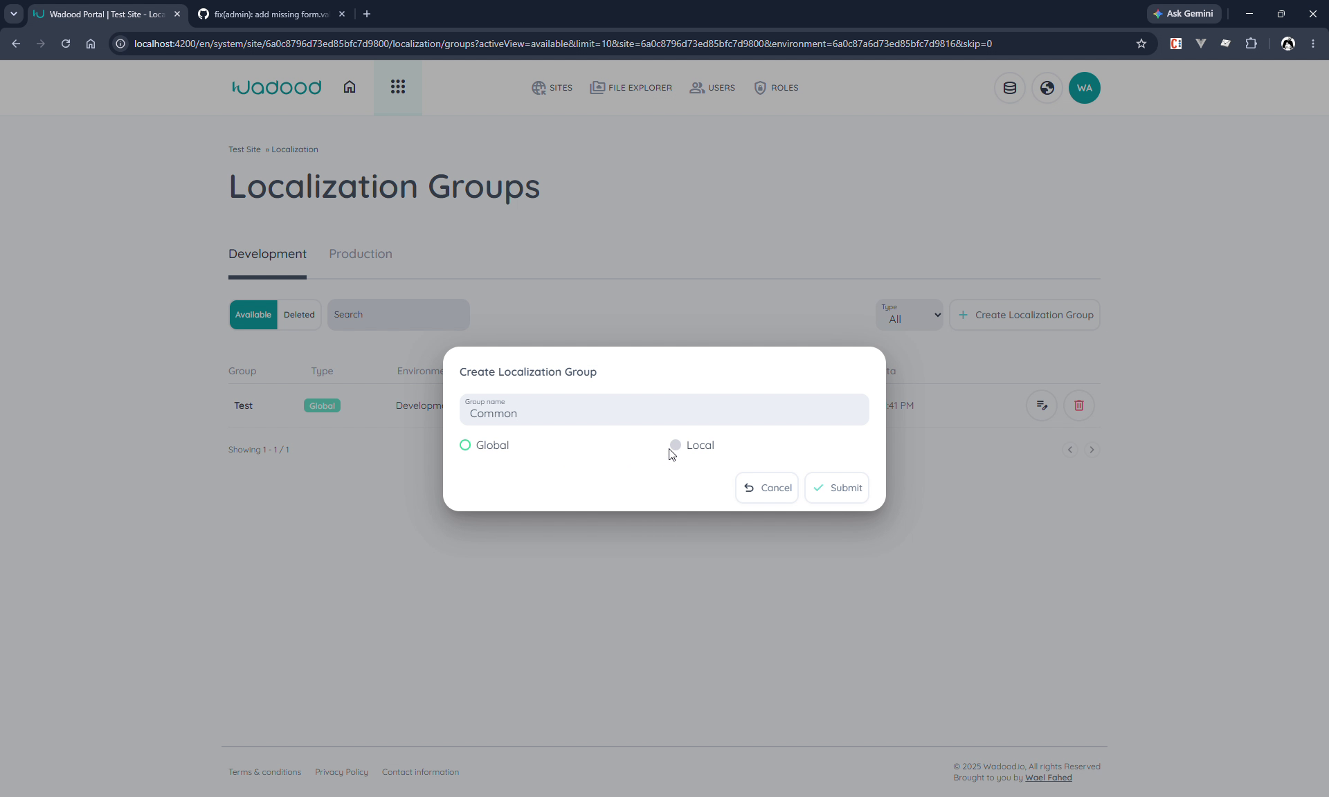Create Localization Group