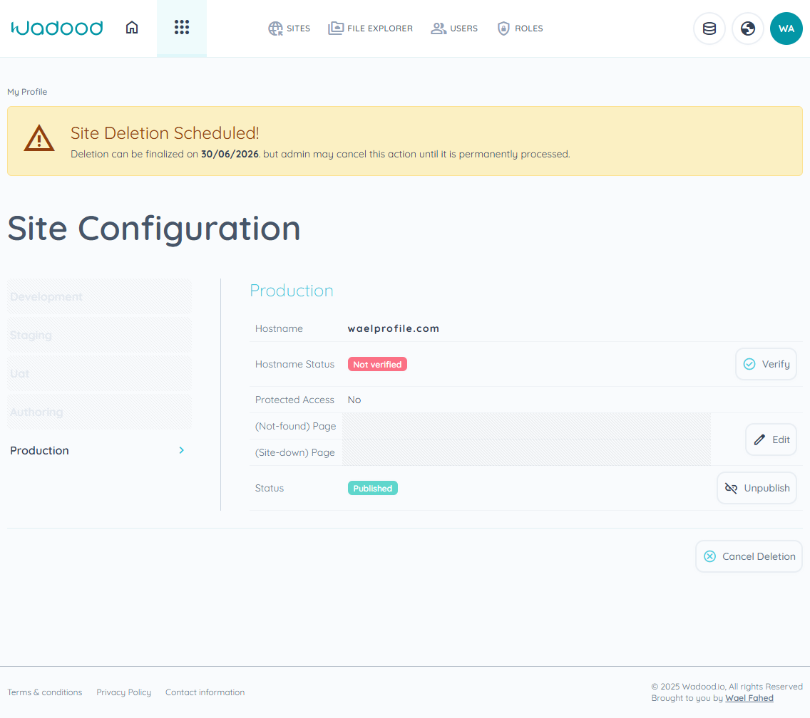 Site Configuration